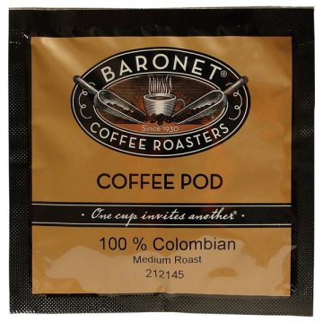Baronet Colombian Coffee Pods - Hospitality Pack, 200ct, 8 Grams
