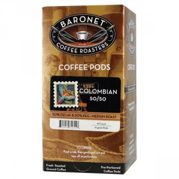 Baronet Colombian 50/50 Coffee Pods - 18ct