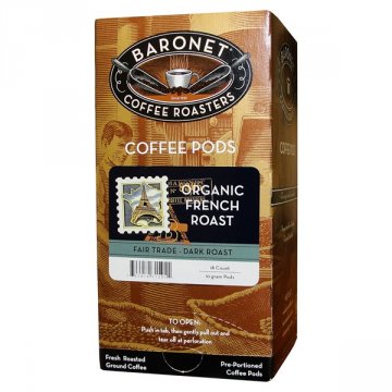 Baronet Fair Trade Organic French Roast Coffee Pods 18ct