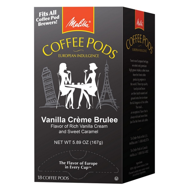 Melitta coffee pods - Vanilla Cr&egrave;me Brulee 18ct