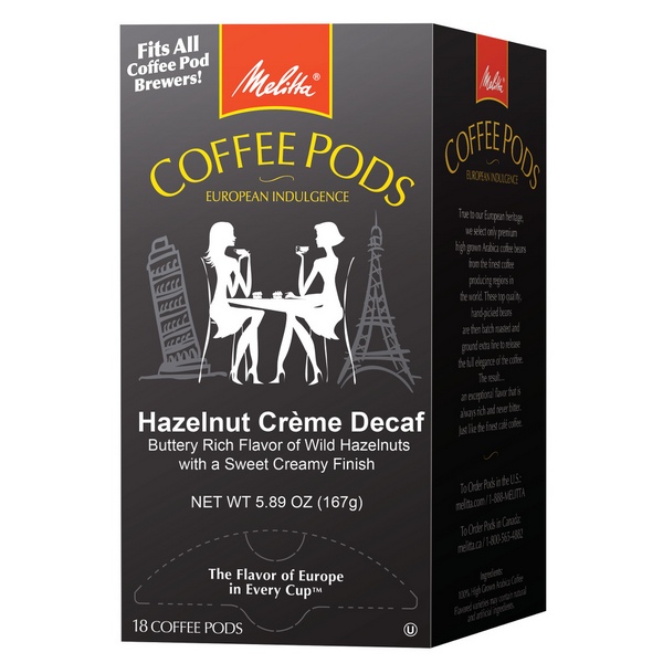Melitta coffee pods - Hazelnut Creme Decaf 18ct