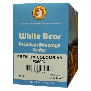 White Bear Colombian Coffee Pods 30ct  Box