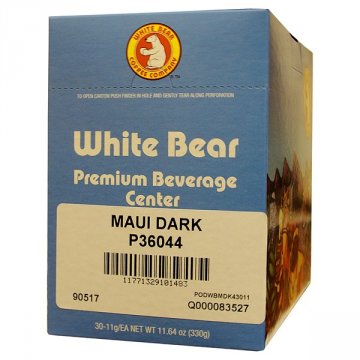 White Bear Maui Dark Coffee Pods 30ct box