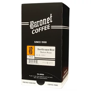Baronet European Blend DECAF Coffee Pods - 18ct