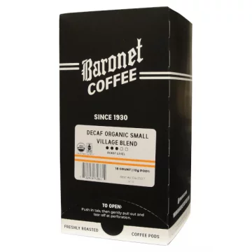 Baronet Decaf Organic Sm Village Pods - 18ct