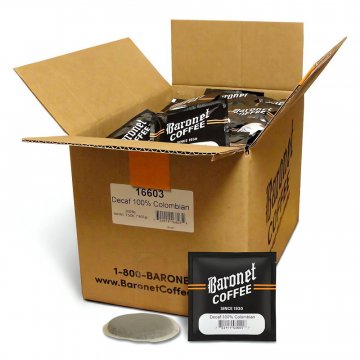 Baronet Decaf Colombian Soft Coffee Pods - Hospitality Pack, 200ct, 8 Grams