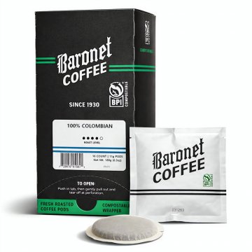 Baronet Compostable Colombian 11g Soft Pods - 16 ct