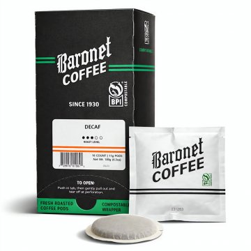 Baronet Compostable Decaf 11g Soft Pods - 16 ct