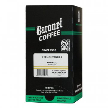 Baronet Compostable French Vanilla Pods - 16 ct