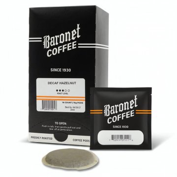 Baronet Hazelnut DECAF 10g Soft Coffee Pods - 18ct