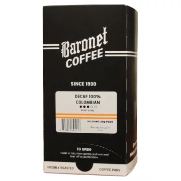 Baronet DECAF Colombian Coffee Pods - 18ct