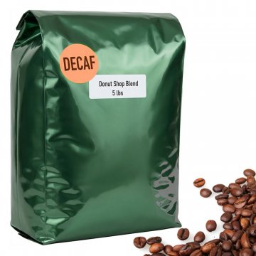 Donut Shop Decaf Whole Bean Coffee 5 LB Bag