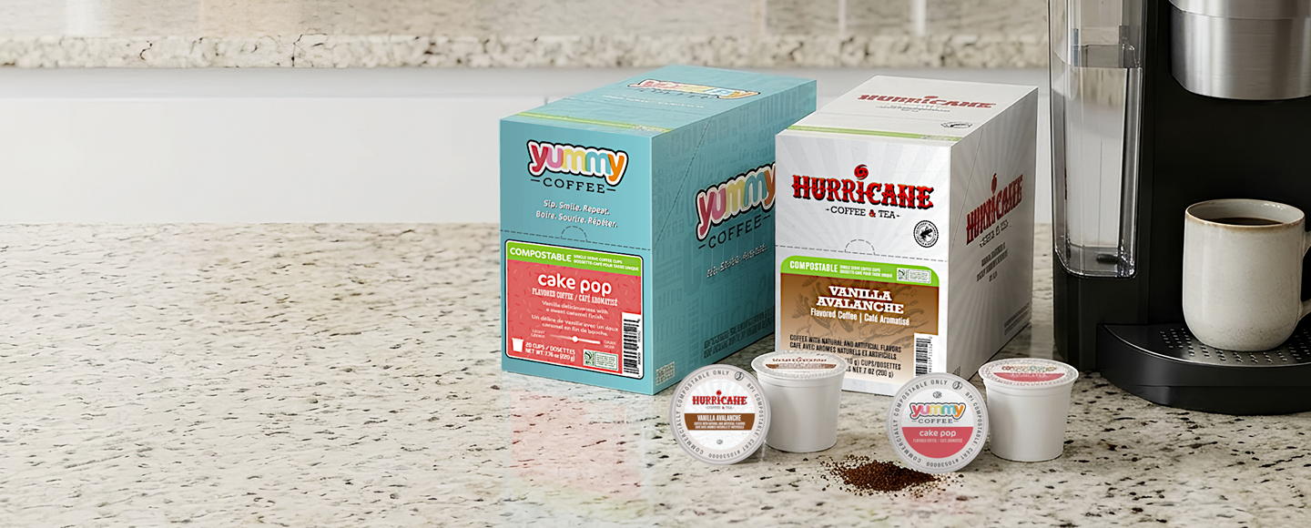 Compostable single cup coffee cups