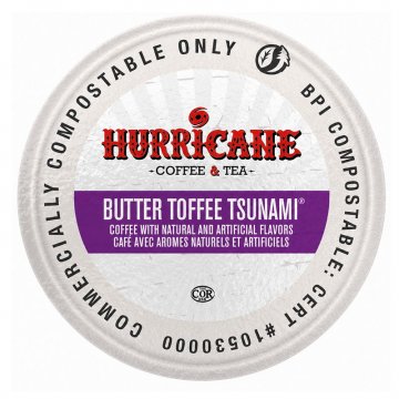 Hurricane Butter Toffee Tsunami Compostable Single Serve Coffee Cups - 20ct