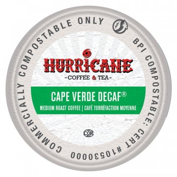 Hurricane Cape Verde Decaf Compostable Single Serve Coffee Cups - 20ct