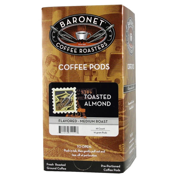 Baronet Toasted Almond Coffee Pods | 18ct