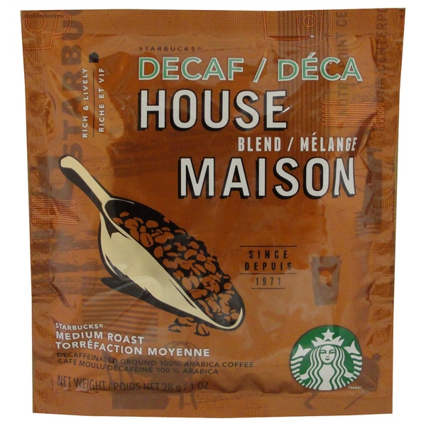 Starbucks House Blend Decaf Coffee 4 cup filter packs