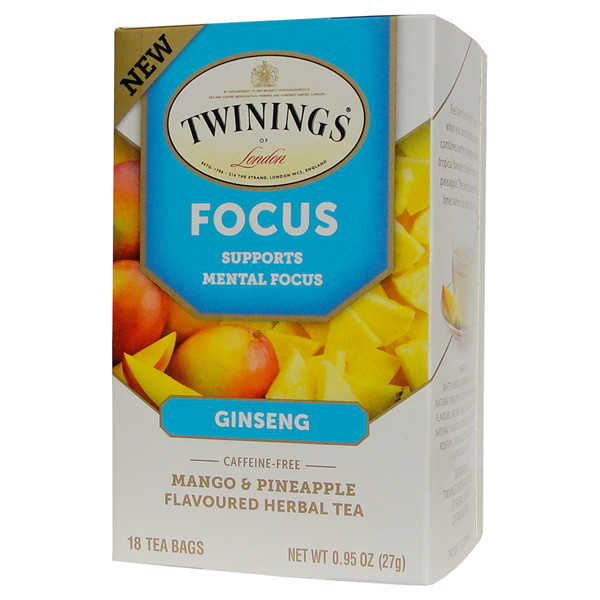 Twinings Focus Ginseng, Mango, Pineapple, Herbal Tea